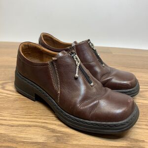 JOSEF SEIBEL Brown Leather Womens Shoe Size 39 8 M Top Zip Comfort Walking